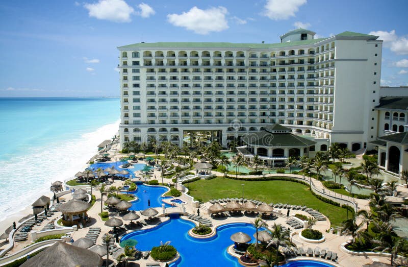 Cancun resort aerial view