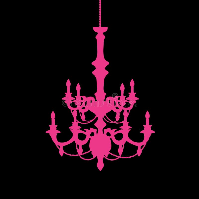 Candelabro cor-de-rosa no fundo preto. ilustração do vetor Candelabro cor-de-rosa no fundo preto. ilustração do vetor