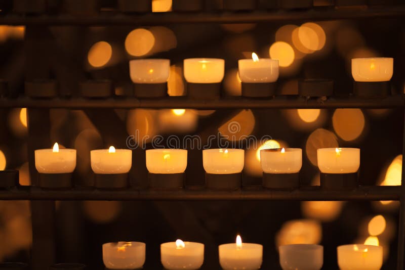 Candles set in christian temple. Candles set in christian temple