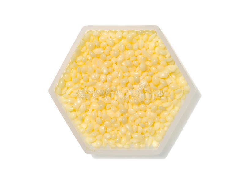 Candelilla Wax in Hexagonal Molecular Shaped Container on White