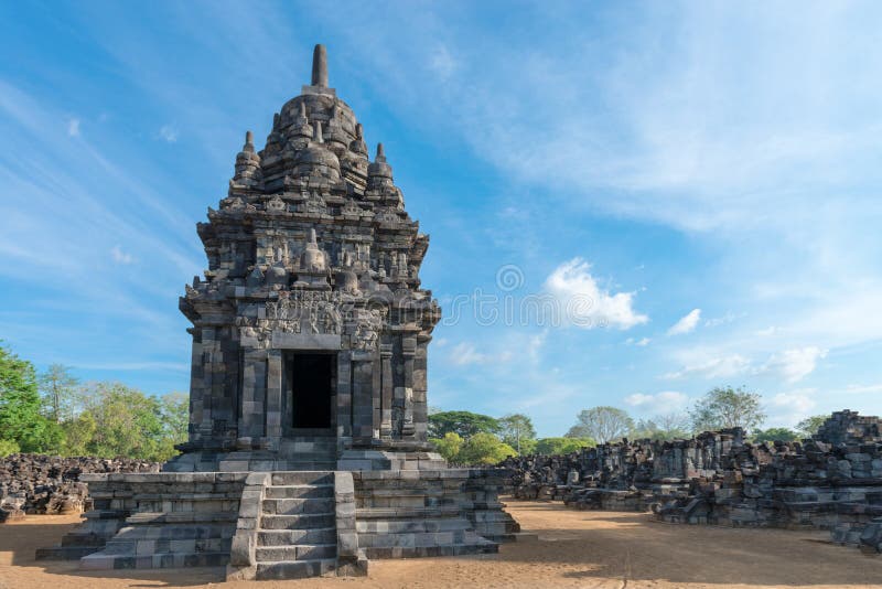 Candi Sewu Buddhist complex in Java, Indonesia stock photos