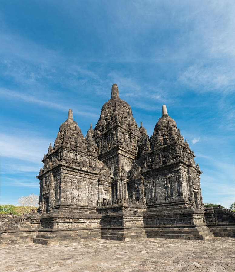 Candi Sewu Buddhist complex in Java, Indonesia stock photos