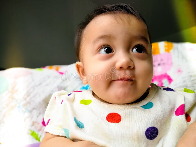 Candid Portrait of a Cute and Expressive Asian Baby Girl. Lifestyle and ...