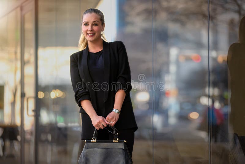 Candid Portrait of a Pretty and Beautiful Young Business Woman in a ...