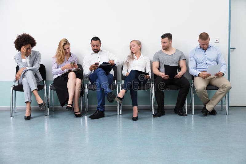 Candidates Waiting For An Interview stock photos Candidates Waiting For An Interview stock photos
