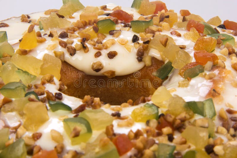 Candied Fruit Cake. Traditional Dessert at Parties. Stock Photo Image