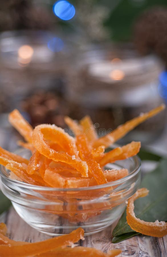 Candied Orange Peel in Sugar is a Favorite Treat for Children and