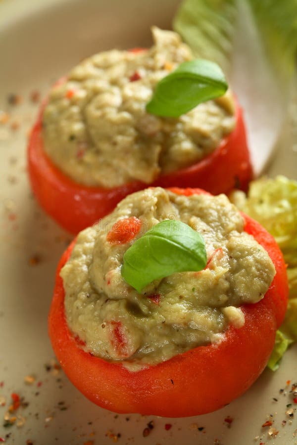 Candied tomatoes with mousse