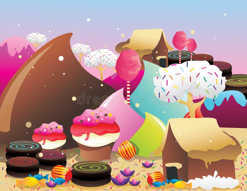 Ice cream landscape stock illustration. Illustration of landscape