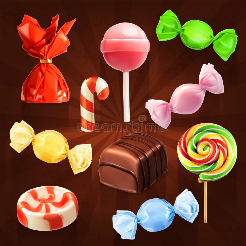 Candies vector icons