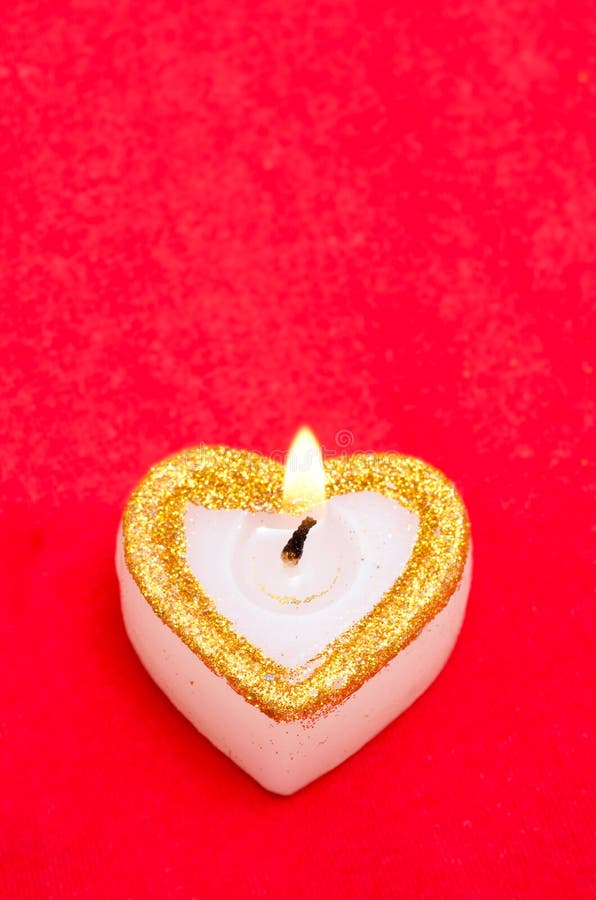 Candle as heart is on stock image. Image of format, card 27739165