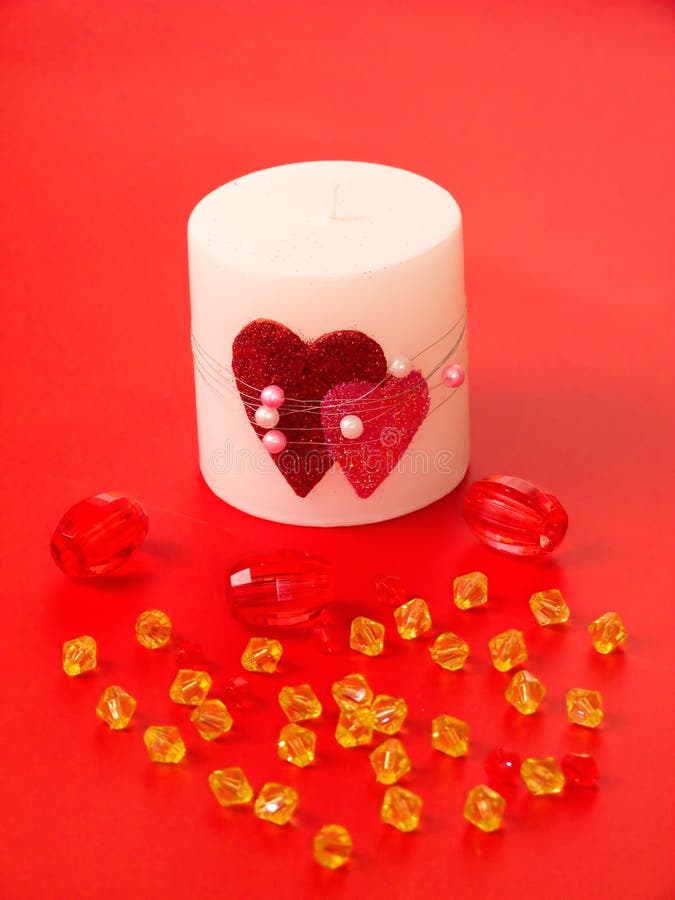 Candle and beads