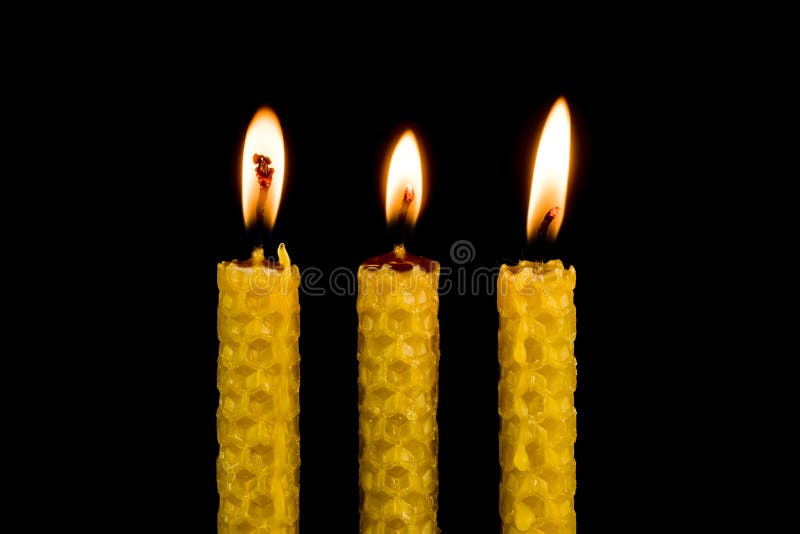 Candle or Beeswax Candle Burning in Loy Krathong Festival Thailand