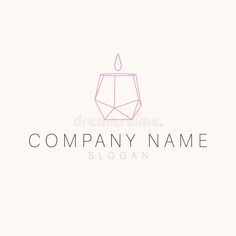 Candle Brand Logo Design. Modern Candle Logotype. Elegant Logo Template