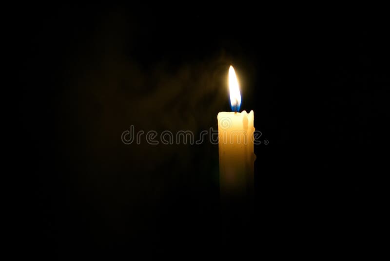 Candle in the Dark. Smoke from a Candle. Stock Image Image of bright