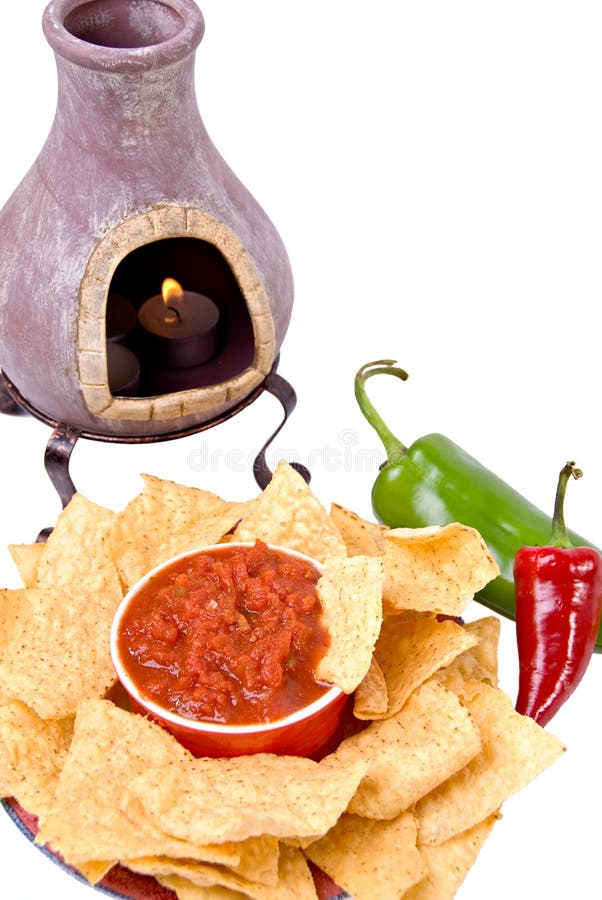 Candle With Chips And Salsa Picture. Image 3322018