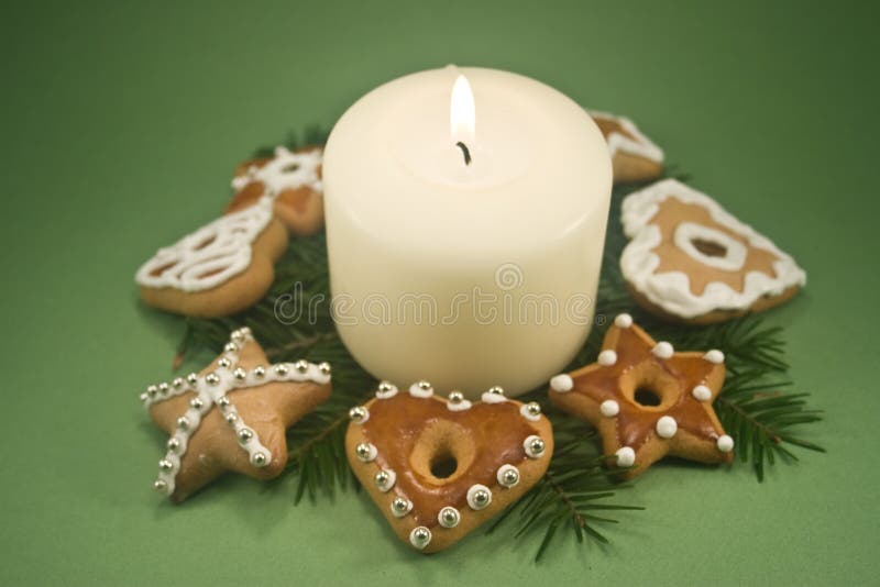 Candle and Christmas Cookies