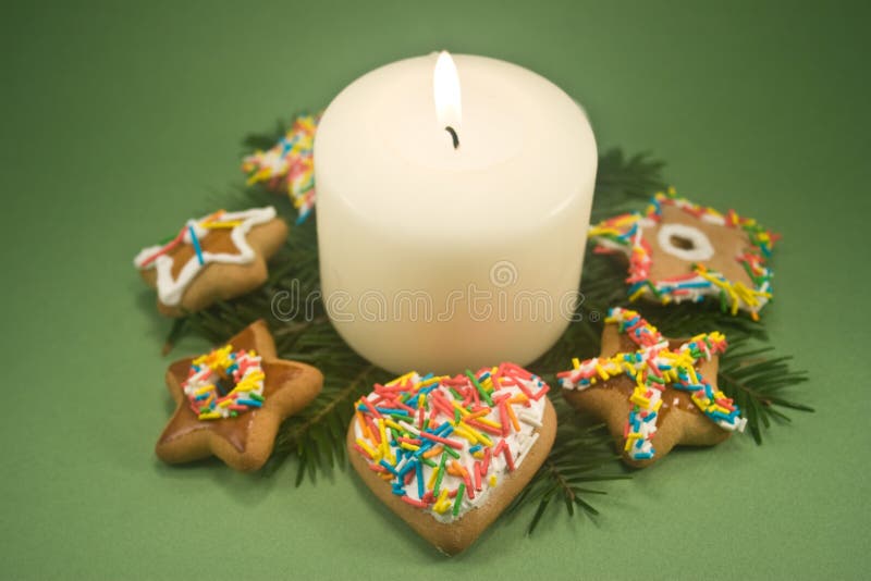 Candle and Christmas Cookies