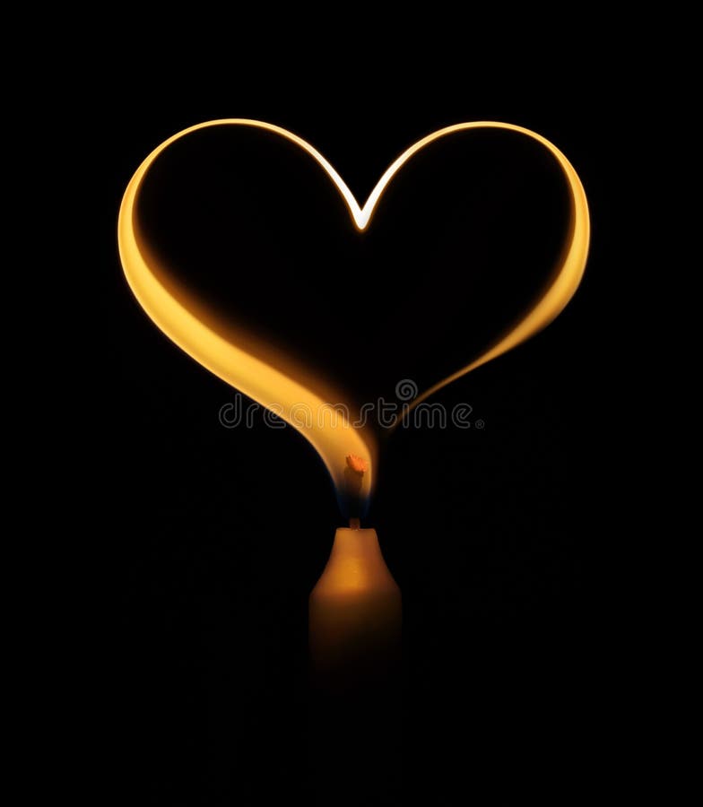 Candle In The Form Of Heart And Dry Flowers Stock Image ...