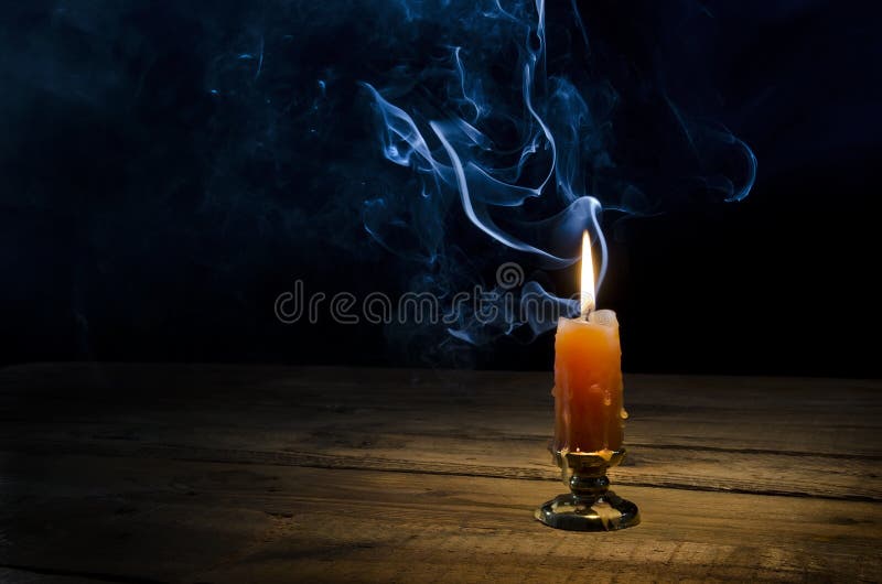 Candle, flame, smoke. stock image. Image of hope, burning 65629097