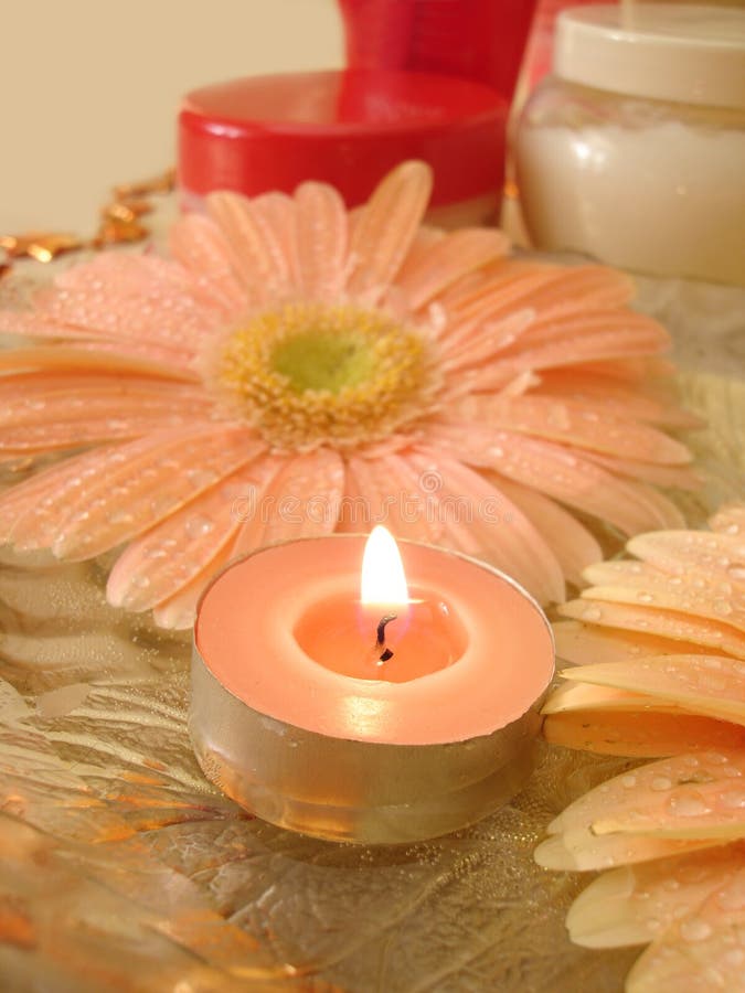 Candle with flowers