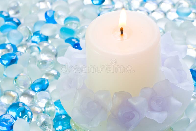 Candle on glass balls