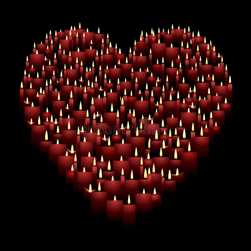 Candle heart stock vector. Illustration of wedding, romance 10687691