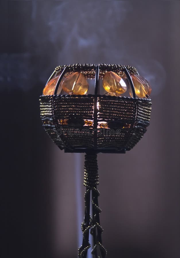 Candle holder in smoke stock photo. Image of darkness 142820710