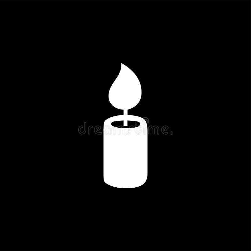 Candle Icon on Black Background. Black Flat Style Vector ...