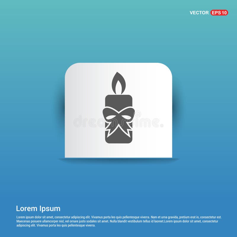 Candle Icon Blue Sticker Button Stock Vector Illustration of flame