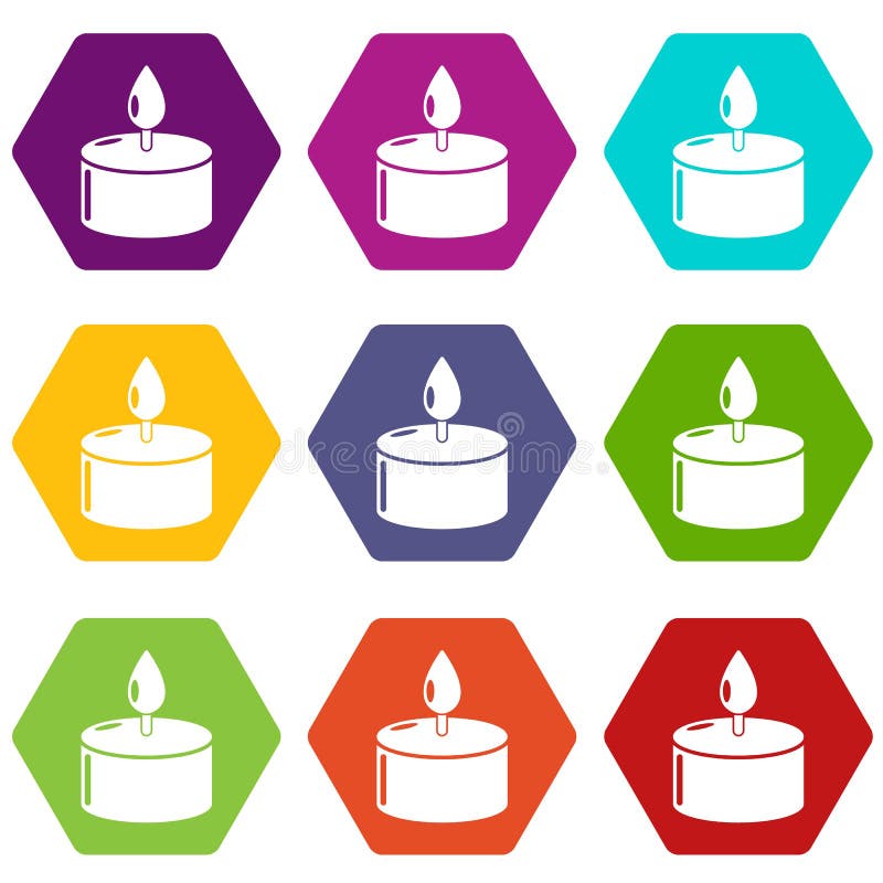 Candle icons set 9 stock illustration. Illustration of aromatic - 125894674