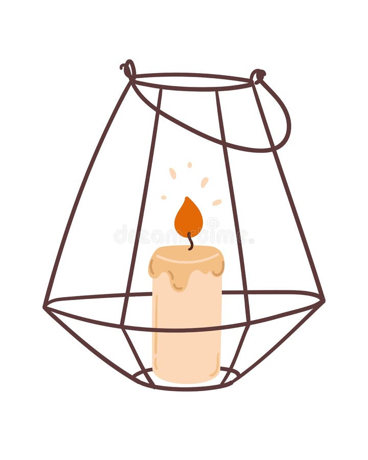 Candle in the lantern stock vector. Illustration of candlestick 242769928