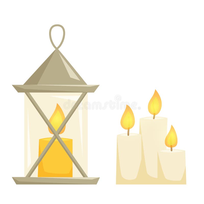 Candle and lantern stock vector. Illustration of black 75778512