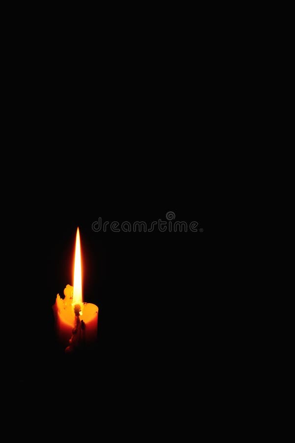 Candle Light on Black Background Stock Photo Image of peace