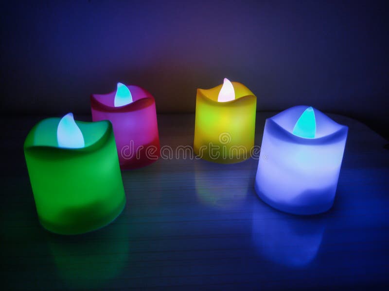 Candle Light with Different Colours Stock Photo Image of lighting, colours 240935820