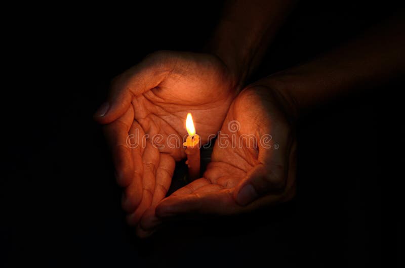 Candle light in hand stock image. Image of faith, ceremony 35359661