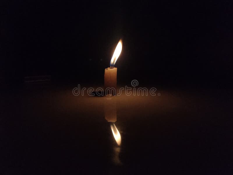 Candle Light at Night during Power Cut Stock Image Image of power