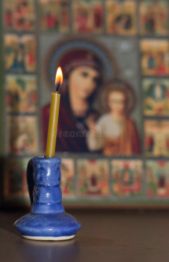 Candle Light for Religious Celebration. Religious Symbol. Picture of