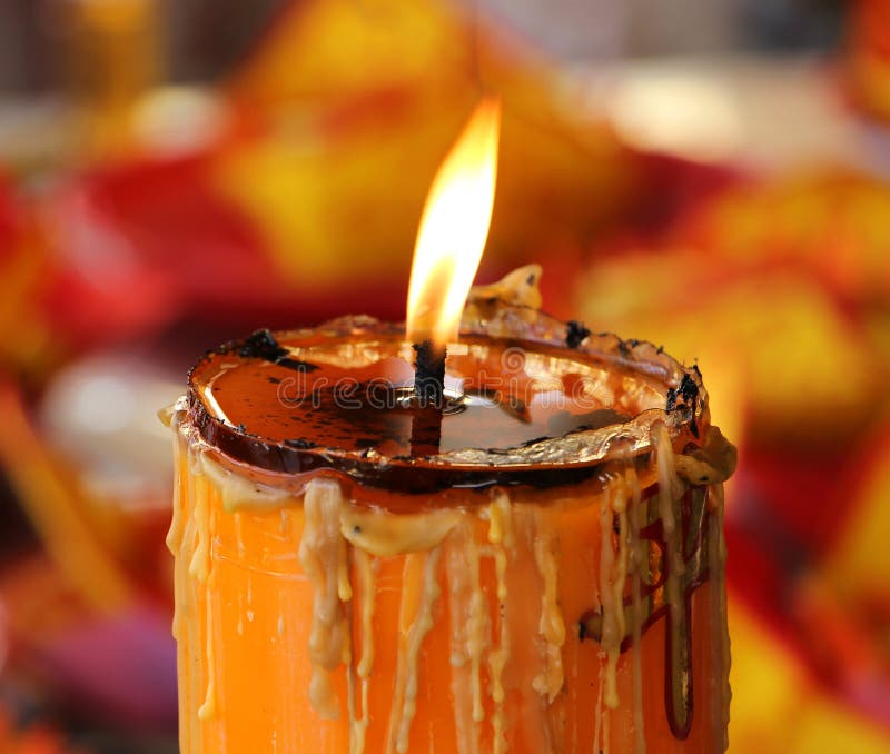 Candle light in Temple stock image. Image of buddhism 40652243