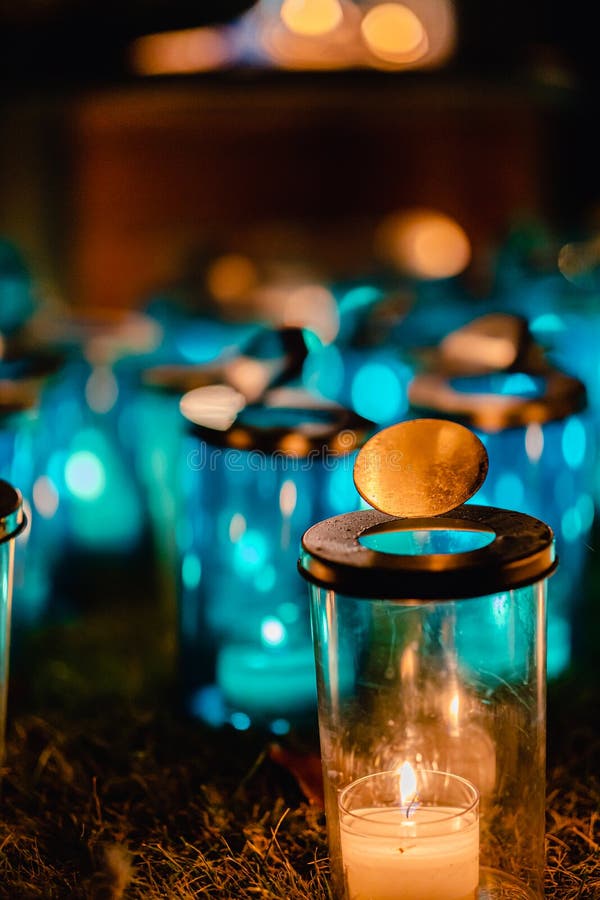 Candle light up stock image. Image of closeup, glass 233979929