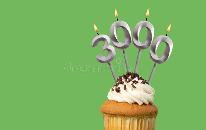 Number of followers or likes - Candle number 3000. 3000 followers illustrations