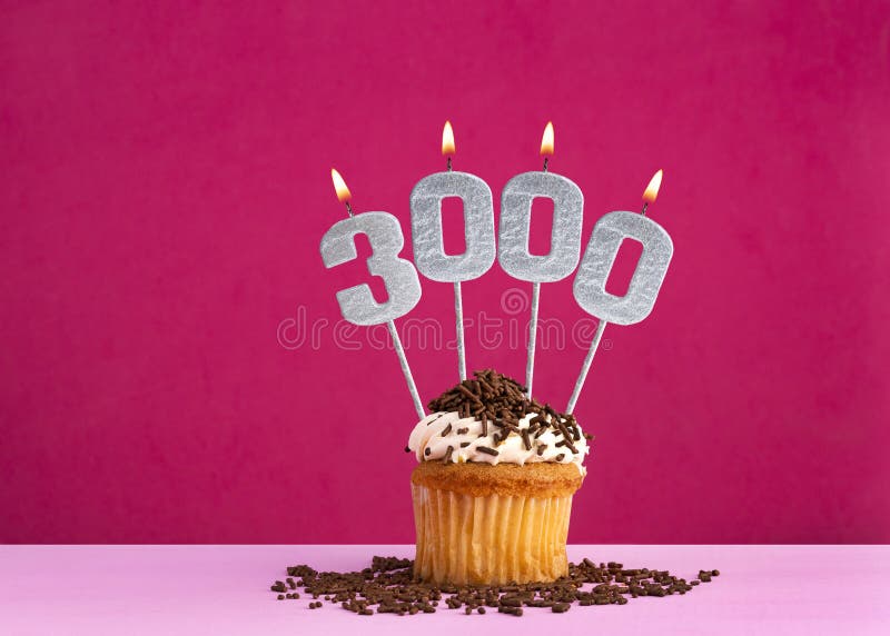 Number of followers or likes - Candle number 3000. 3000 followers illustrations