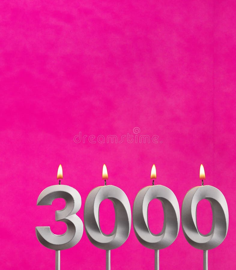 Number of followers or likes - Candle number 3000. 3000 followers illustrations