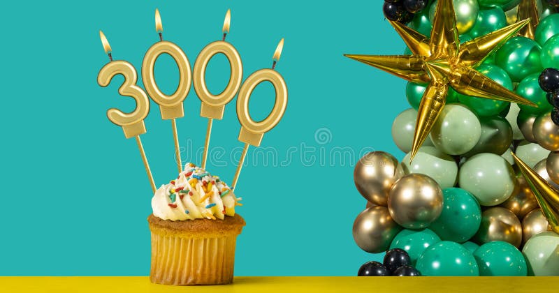 Number of followers or likes - Candle number 3000. 3000 followers illustrations