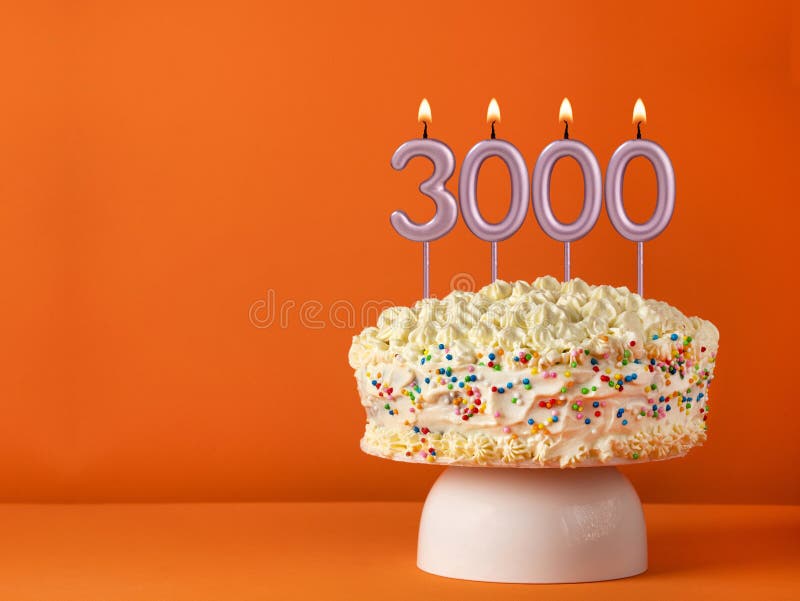 Number of followers or likes - Candle number 3000. 3000 followers illustrations