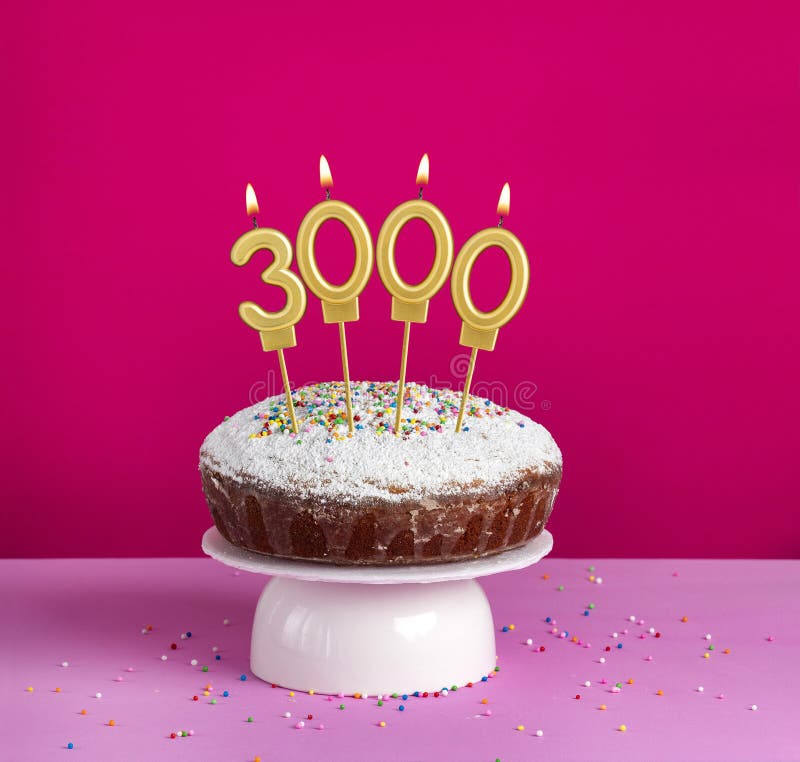 Number of followers or likes - Candle number 3000. 3000 followers illustrations