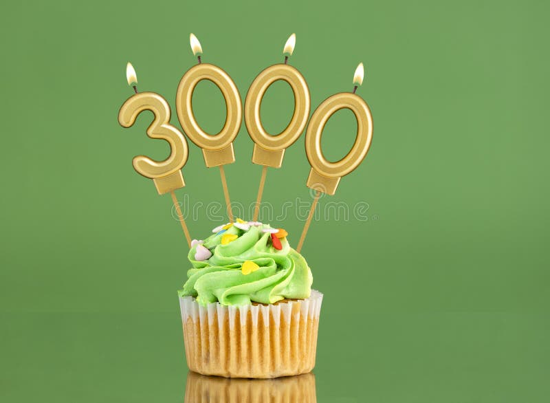 Number of followers or likes - Candle number 3000. 3000 followers illustrations