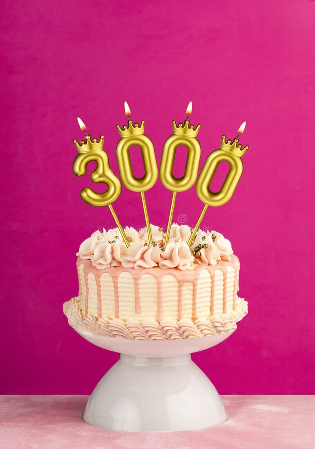 Number of followers or likes - Candle number 3000. 3000 followers illustrations
