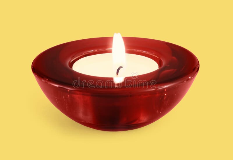 Candle in red support