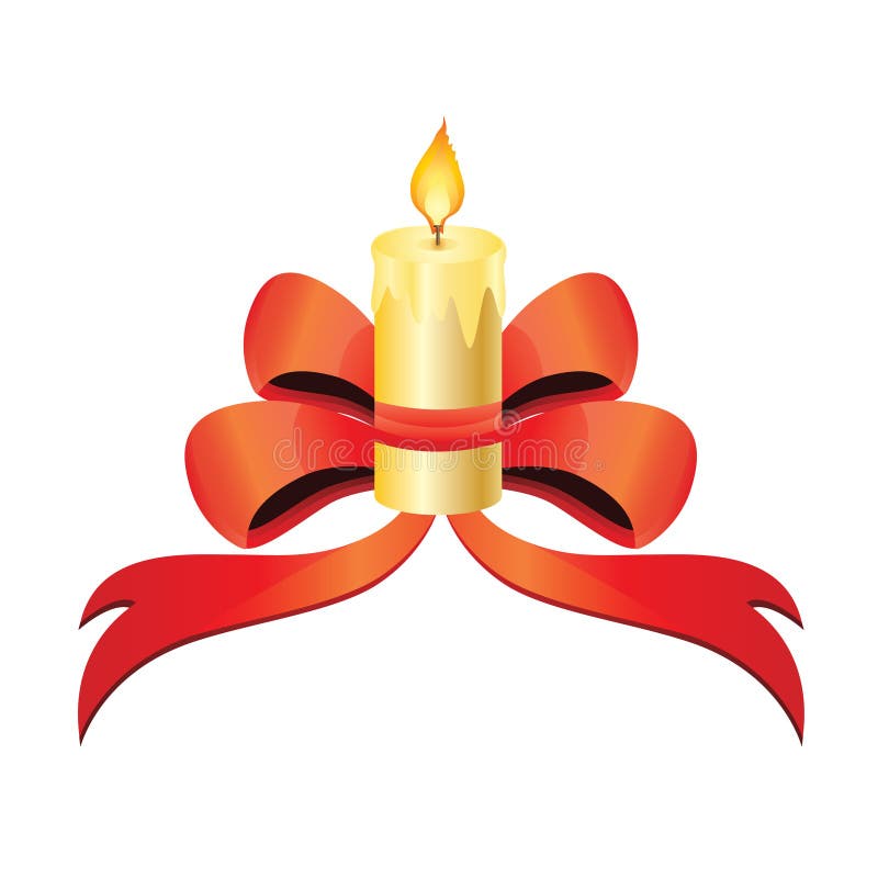 Candle and ribbon. stock vector. Illustration of candle 17087903